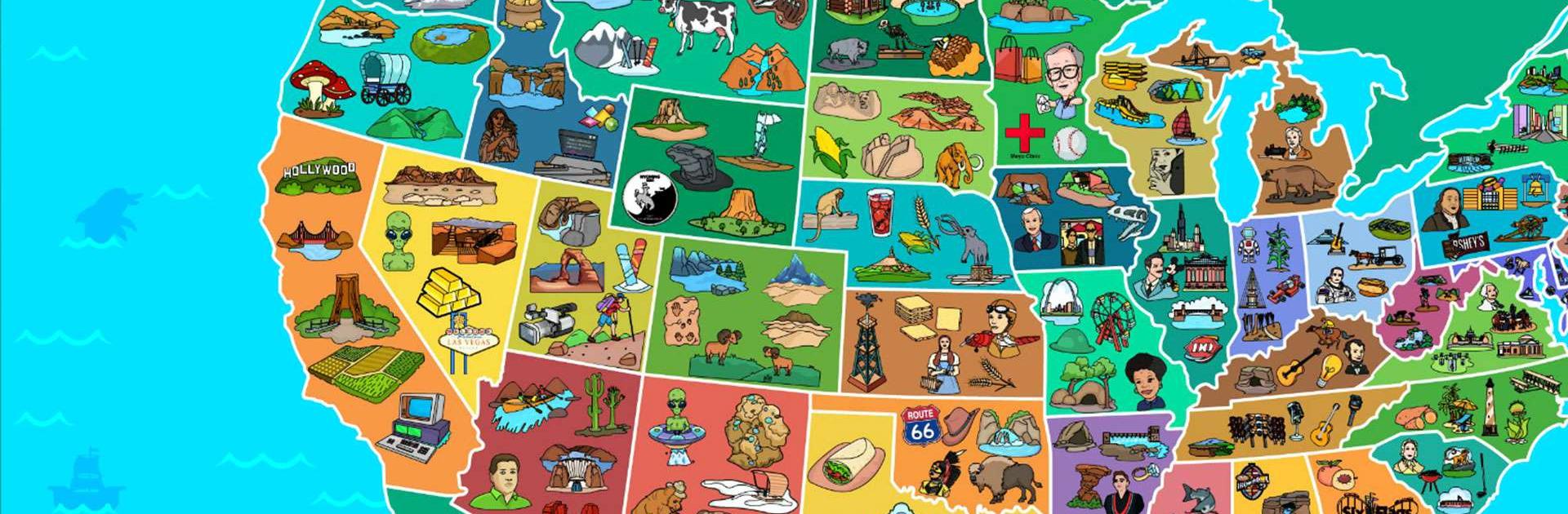 USA Map Kids Geography Games