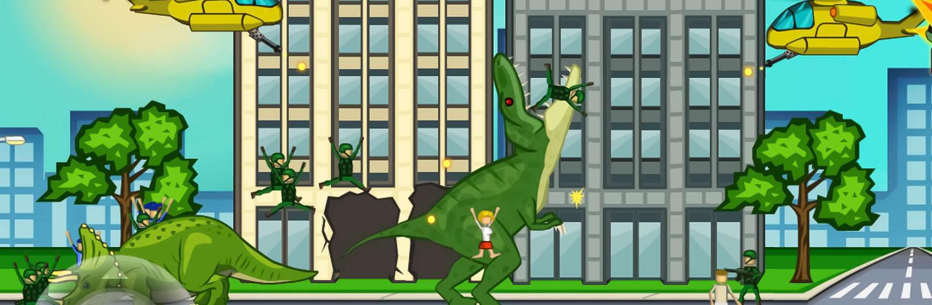 VIREI UM DINOSSAURO E DEVOREI A CIDADE TODA → Dinosaurs Terrorising the  City [ jogo de celular ] 📱🎮 