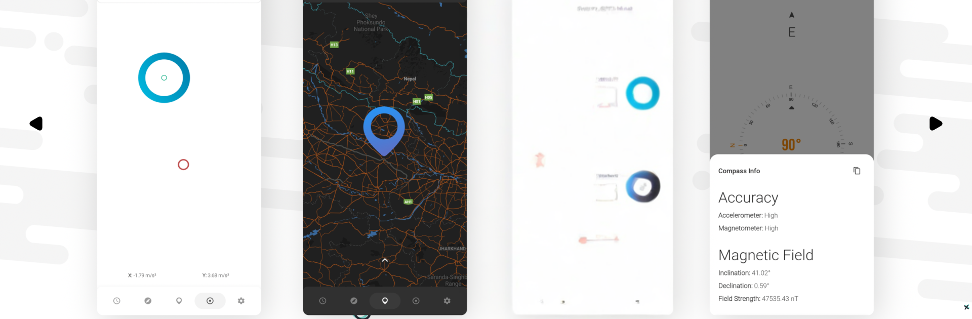 Positional: GPS, Compass, Level, Time, Sun, Moon