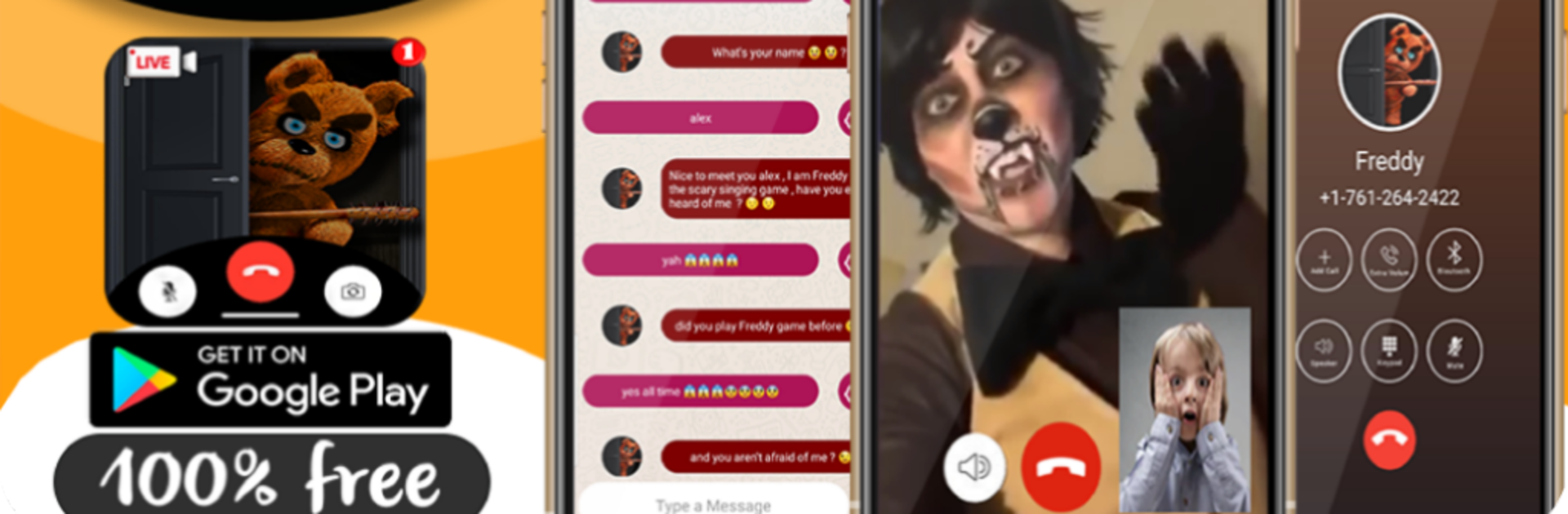 video call and chat simulator game scary fredd