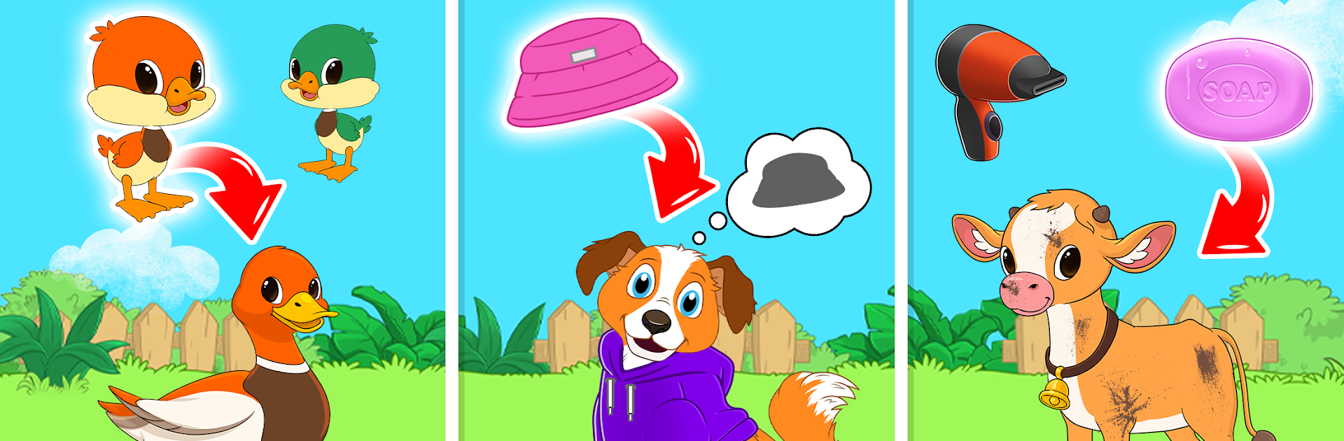 Farm animal games for kids 2-5
