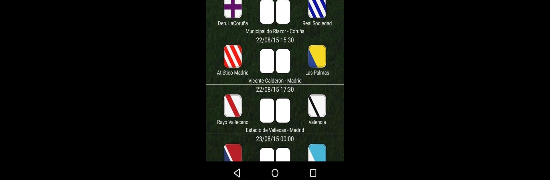 Table Spanish League 18/19