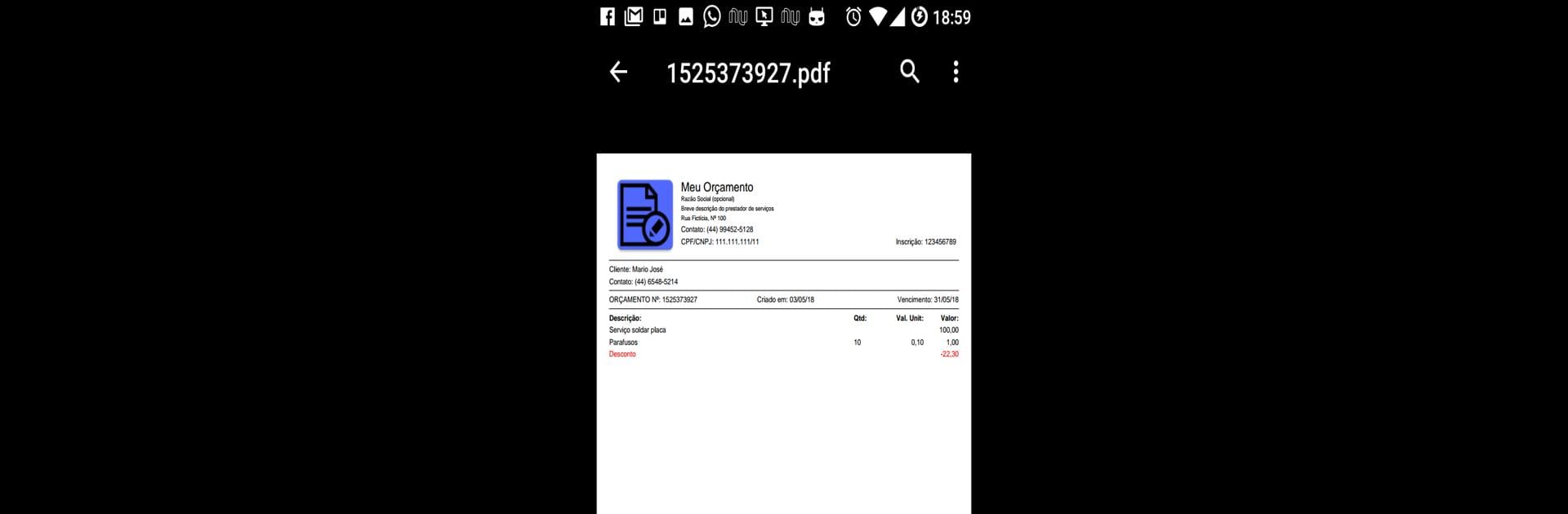 Orçamentos PDF