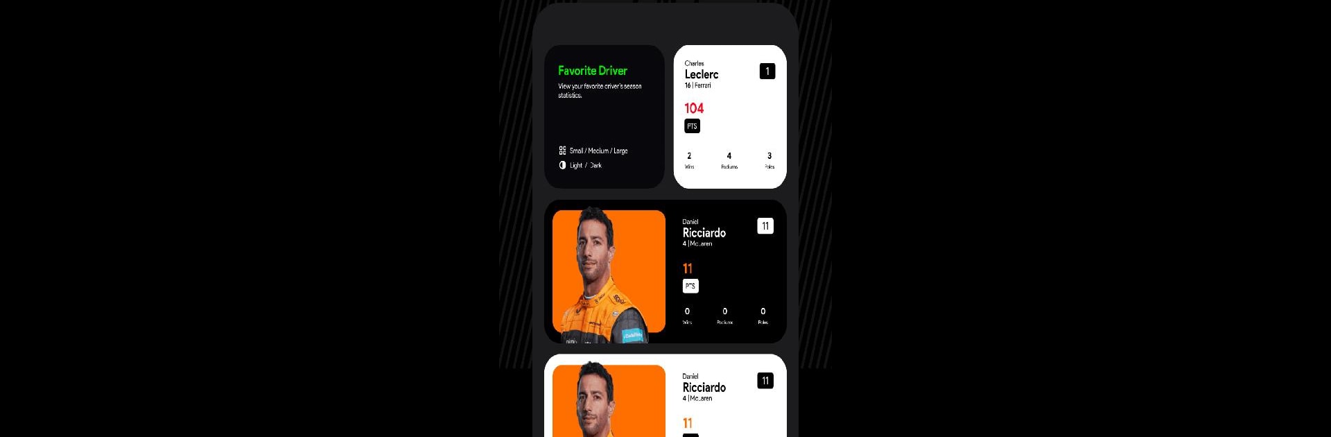 Box Box Club: Formula Widgets