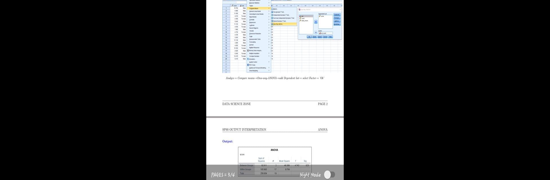 SPSS Output Interpretations