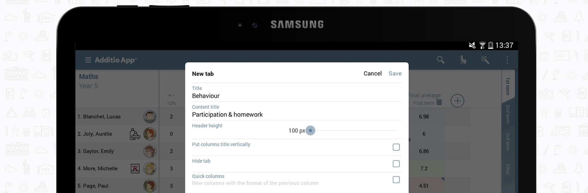 Teacher's Gradebook - Additio