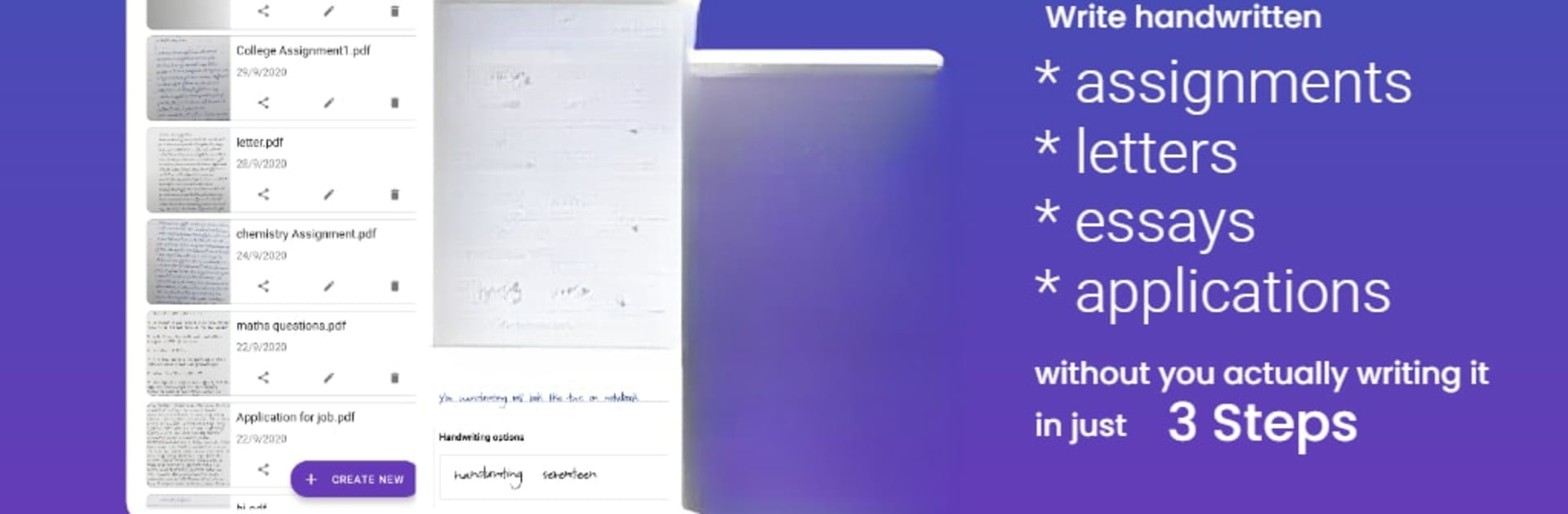 Handwriter - Text to Assignments, Essays, Letters