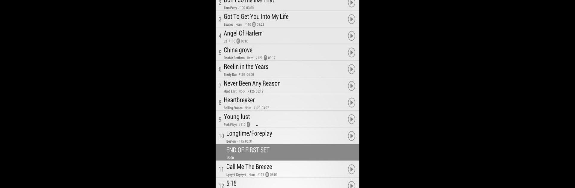Setlist Helper and Song Book