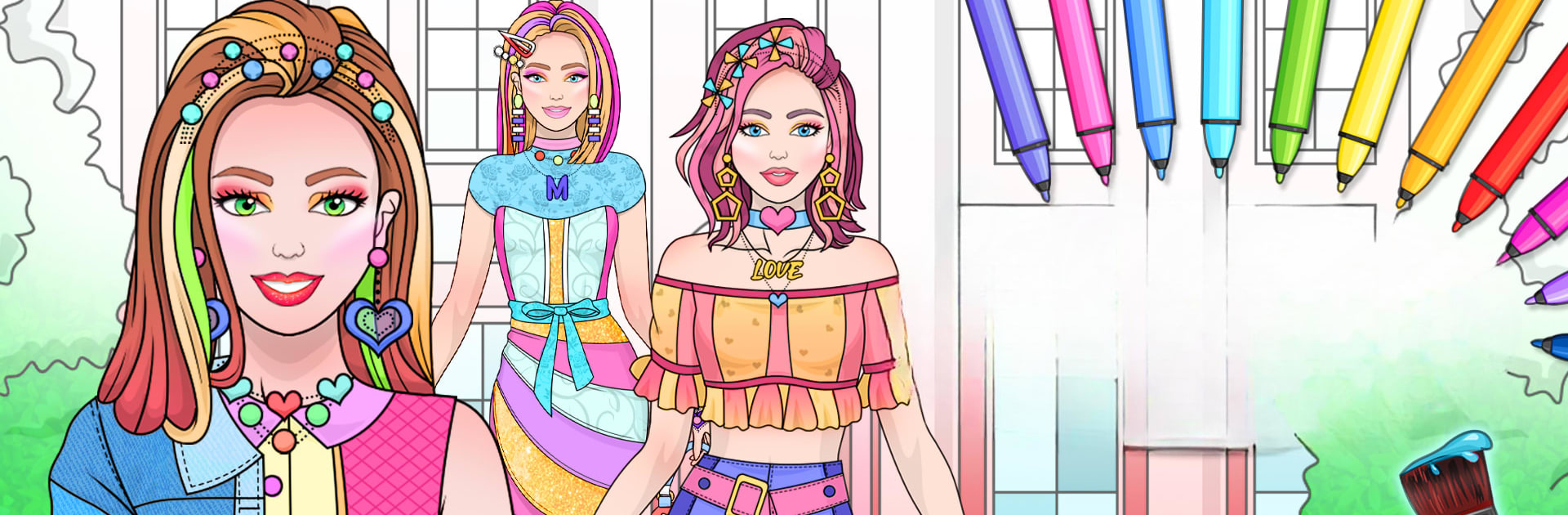 College Girl Coloring Dress Up