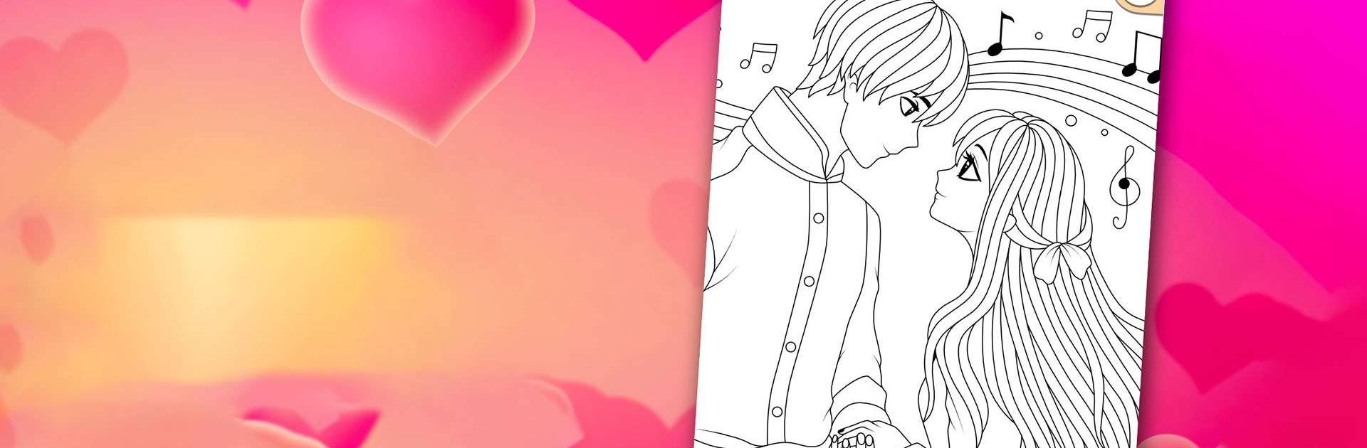 Valentines love coloring book