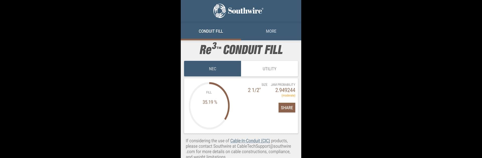 Southwire® Conduit Fill Calc