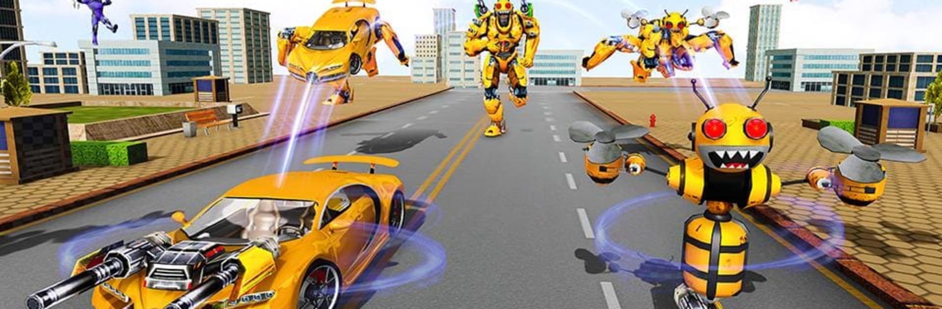 Bee Robot Car Transformation Game: Robot Car Games