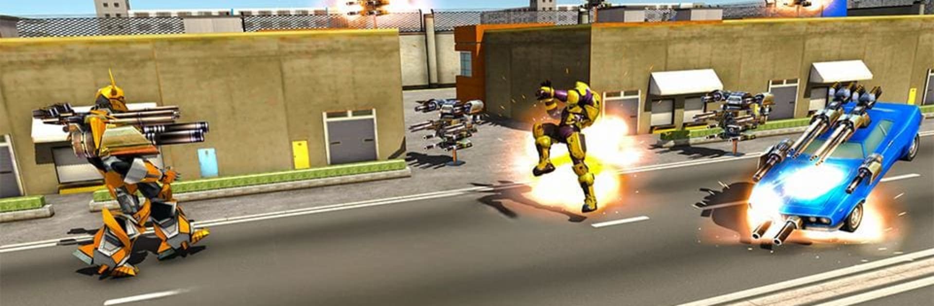 Bull Robot Car Transforming Games: Robot Shooting