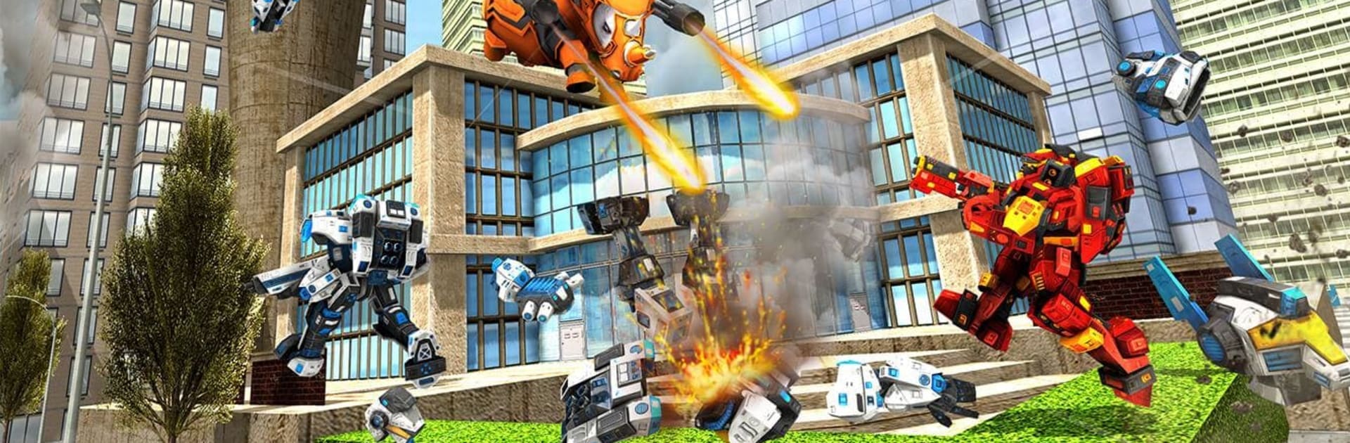 Rhino Robot Car transforming games – City battle