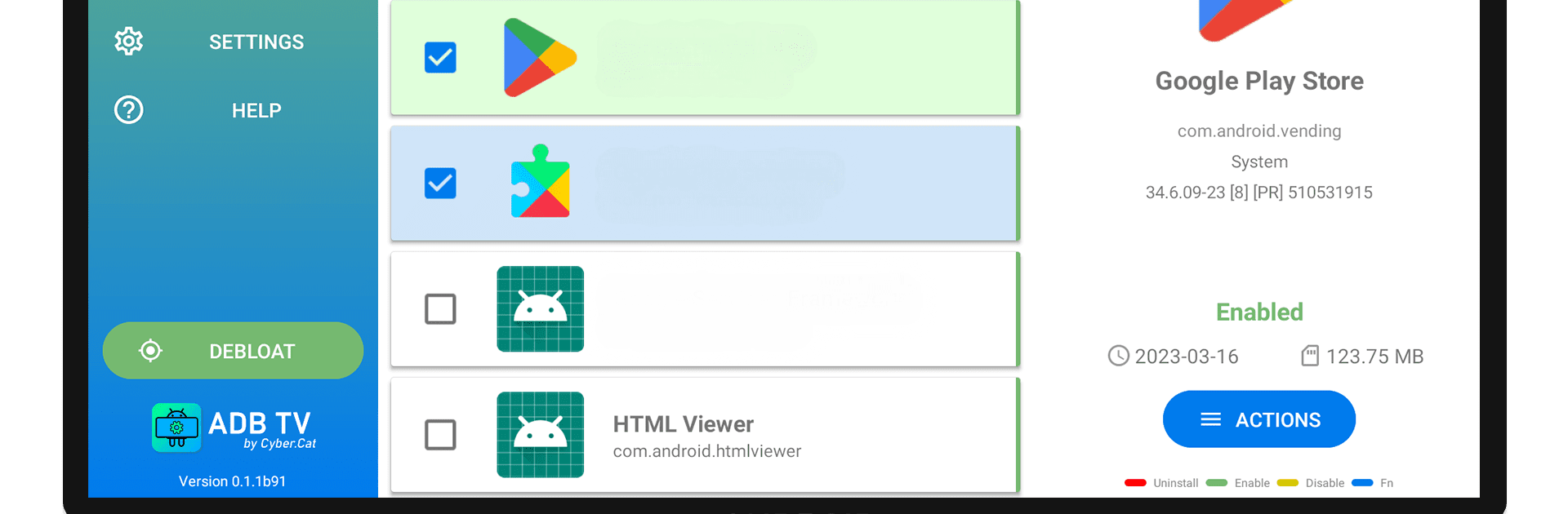 ADB TV: App Manager