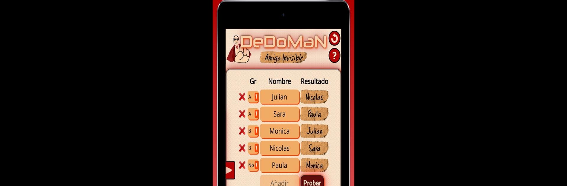 Dedoman amigo invisible