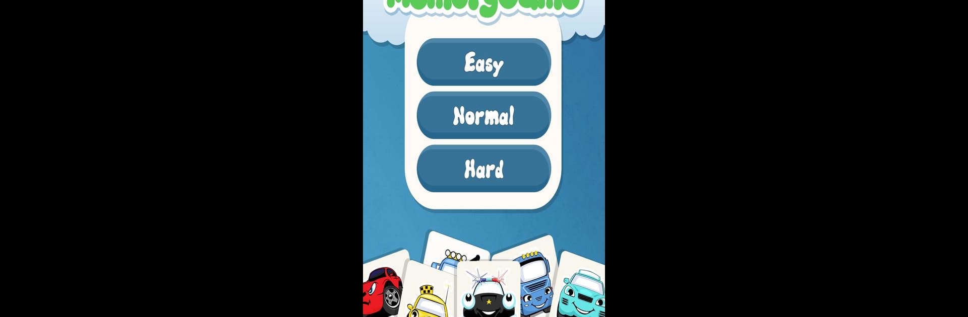 Cars memory game for kids