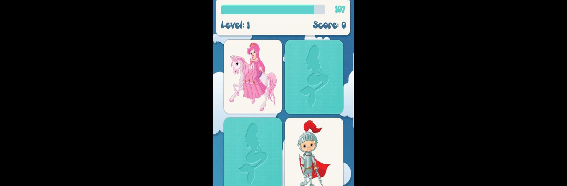 Princess memory game for kids