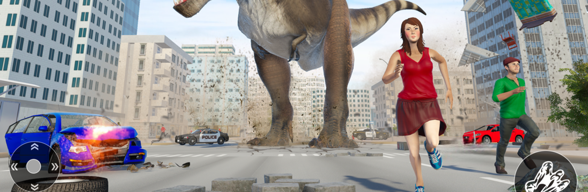 Dinosaur Rampage Sim: Angry Gorilla city smasher