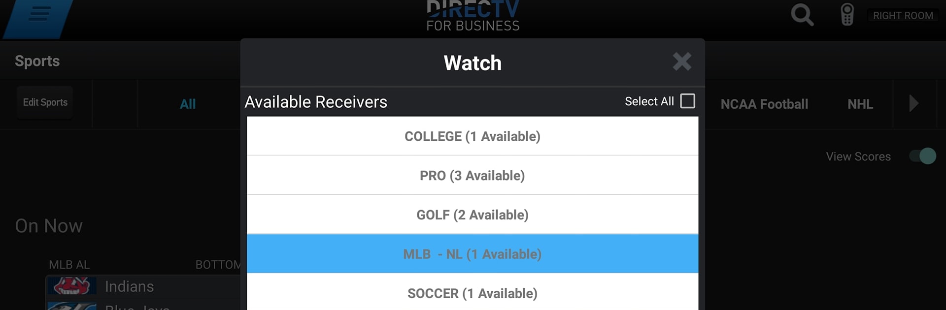 DIRECTV FOR BUSINESS Remote