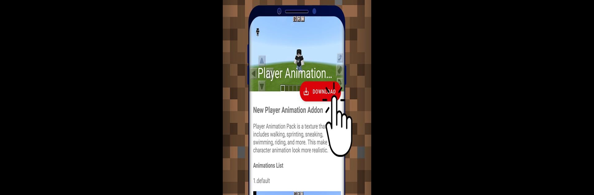 Player Animation Addon MCPE