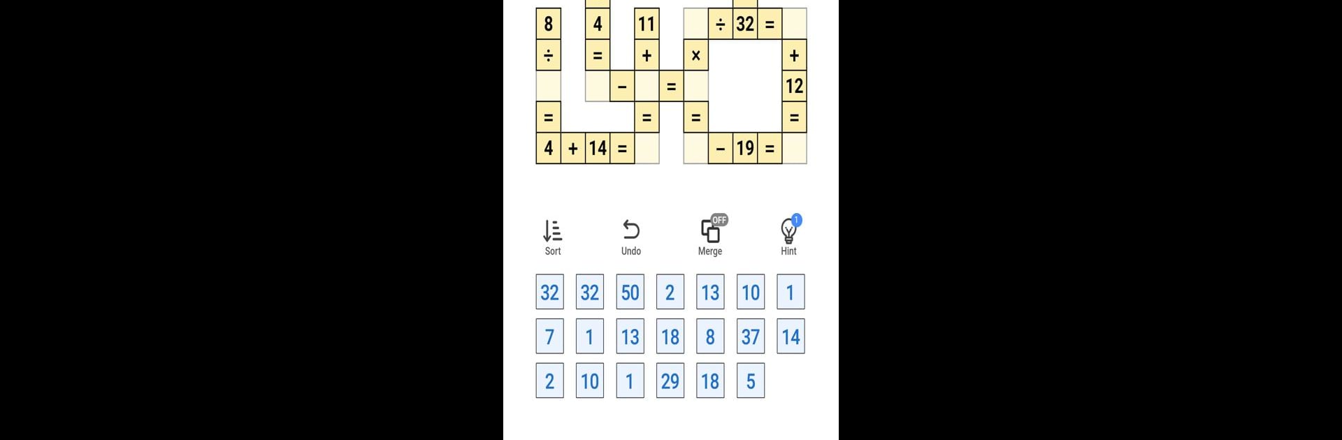 Cross Number - Math Puzzle