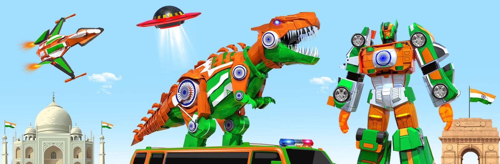 Limo Car Dino Robot Car Game