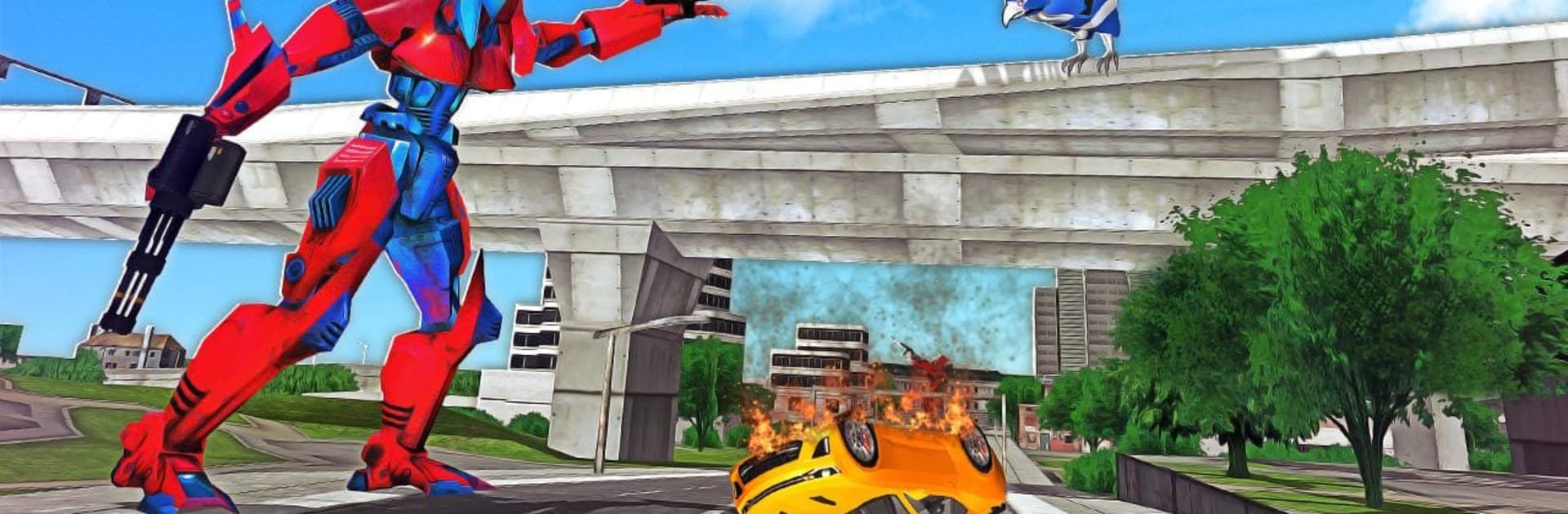 Flying Police Eagle Transform Bike Robot Shooting