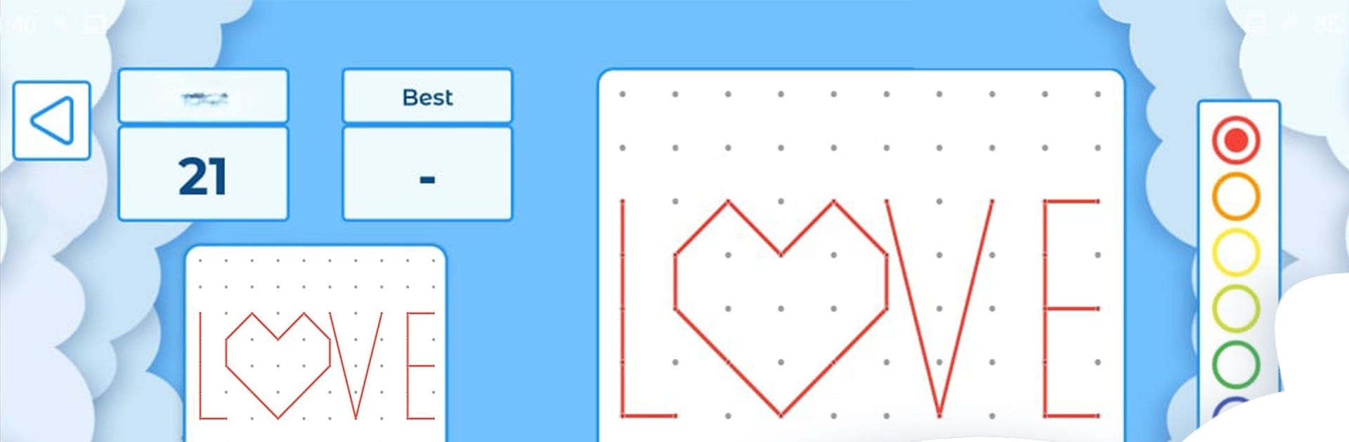 Geoboard: puzzle for kids drawing lines shapes