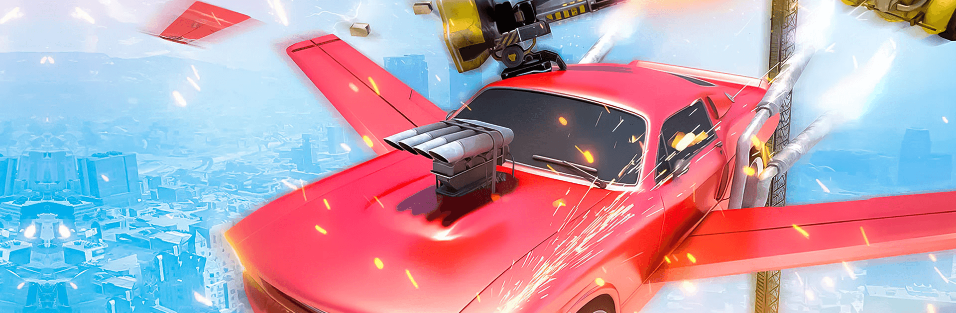 Flying Car Driving Simulator Free: Extreme Muscle Car - Airplane