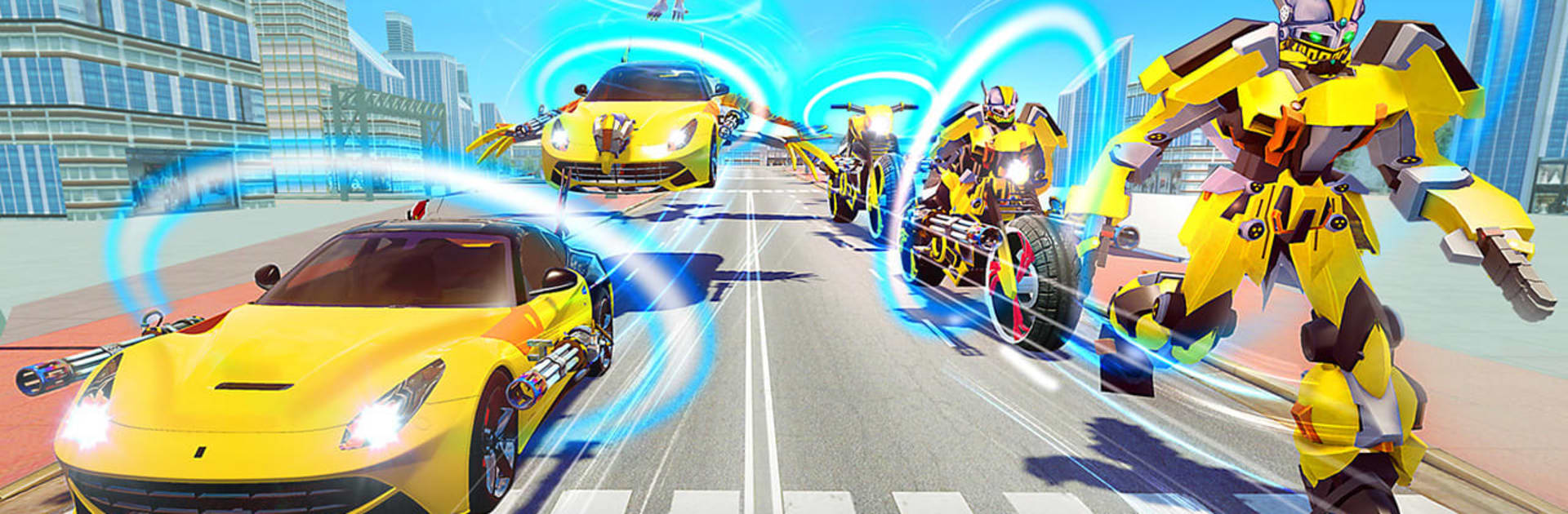 Flying Hawk Robot Transforming Car, Moto Bike Game