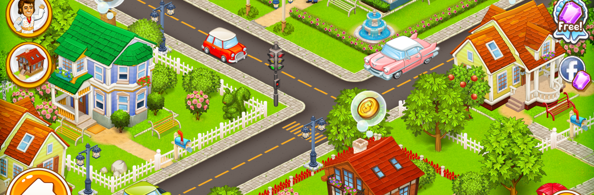 Cartoon City: farm to village. Build your home