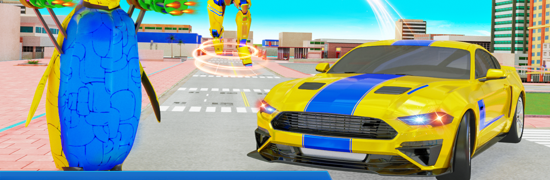 Police Penguin Robot Car Games