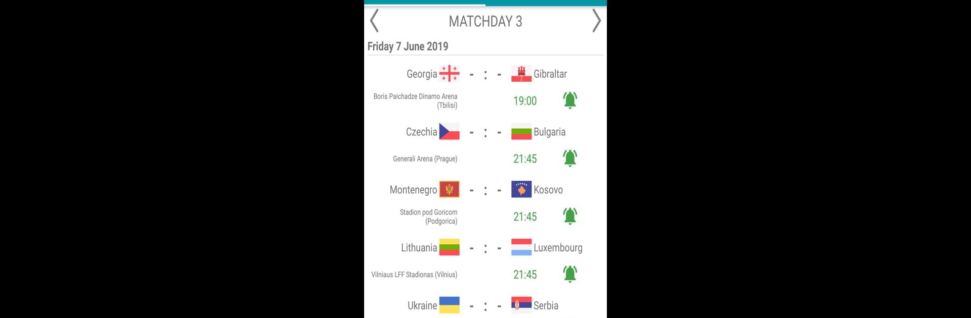 Results for EuroCup Football 2020