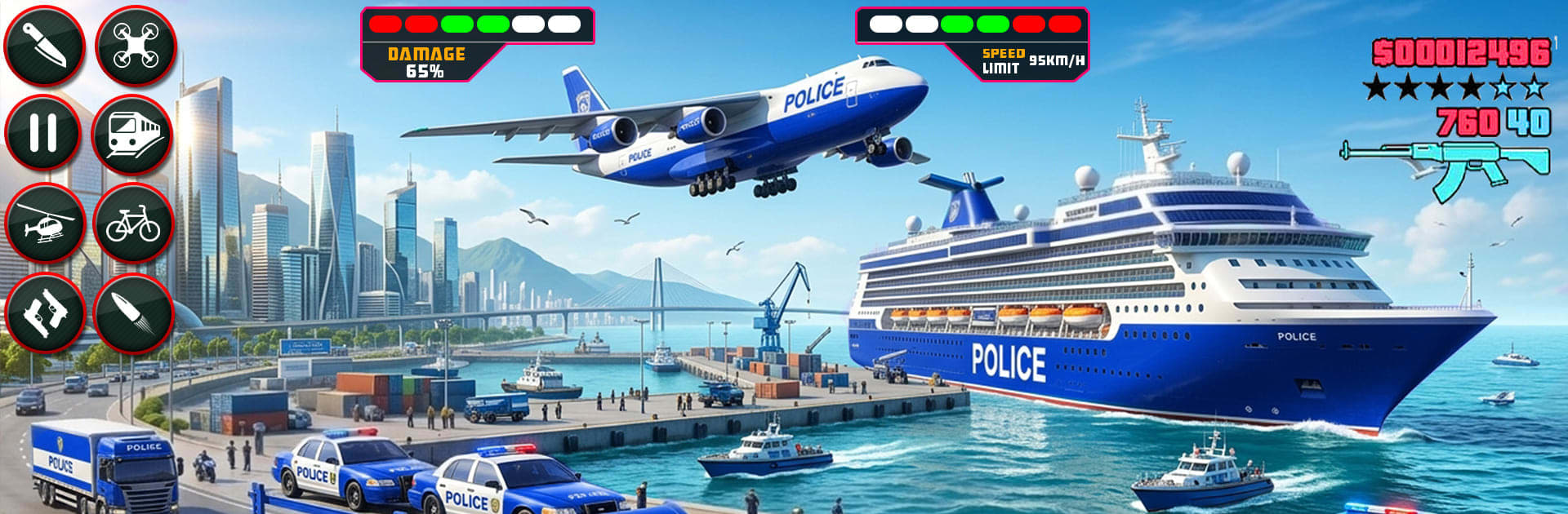 US Police Car Transport Truck