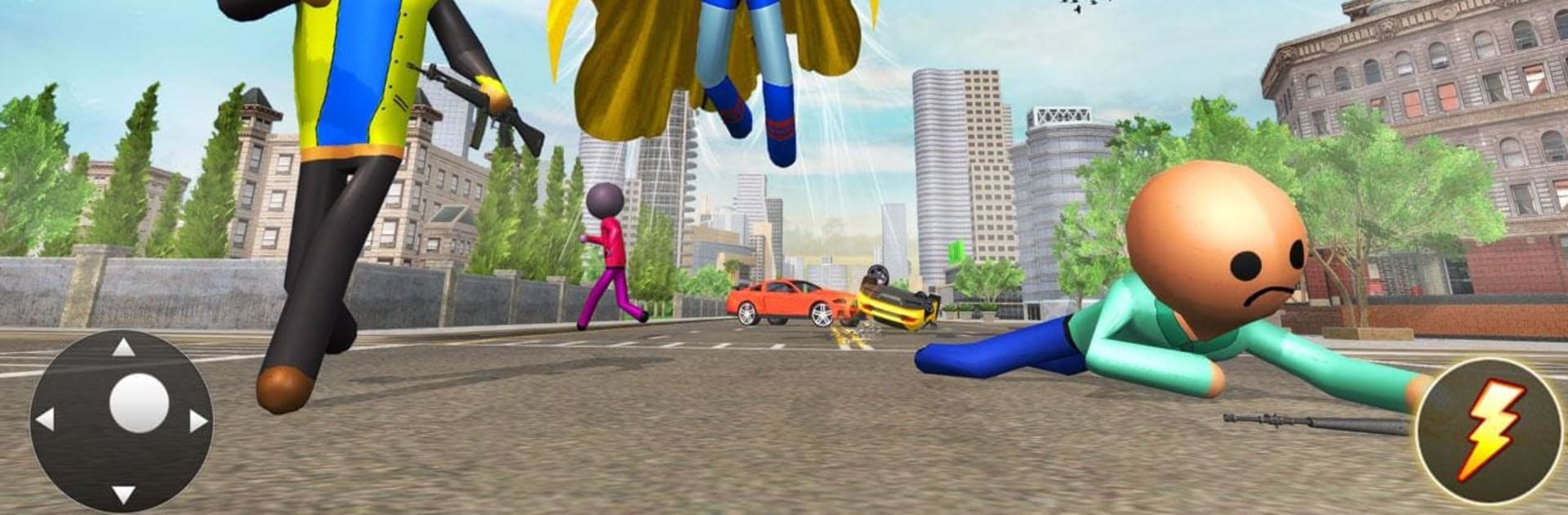 Flying Hero Stickman : Stickman Rope Hero Games