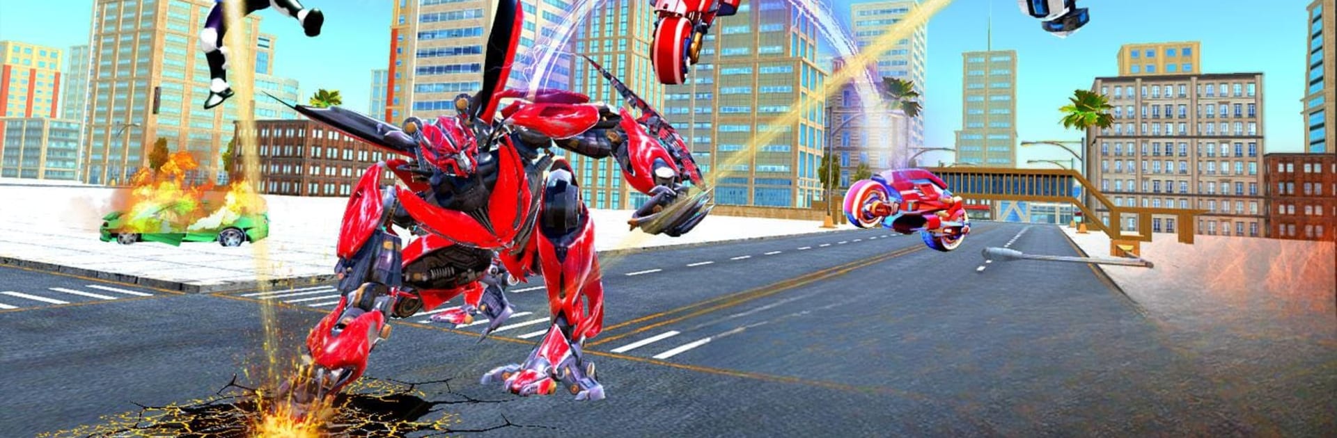 Grand Robot Bike Transform City Attack