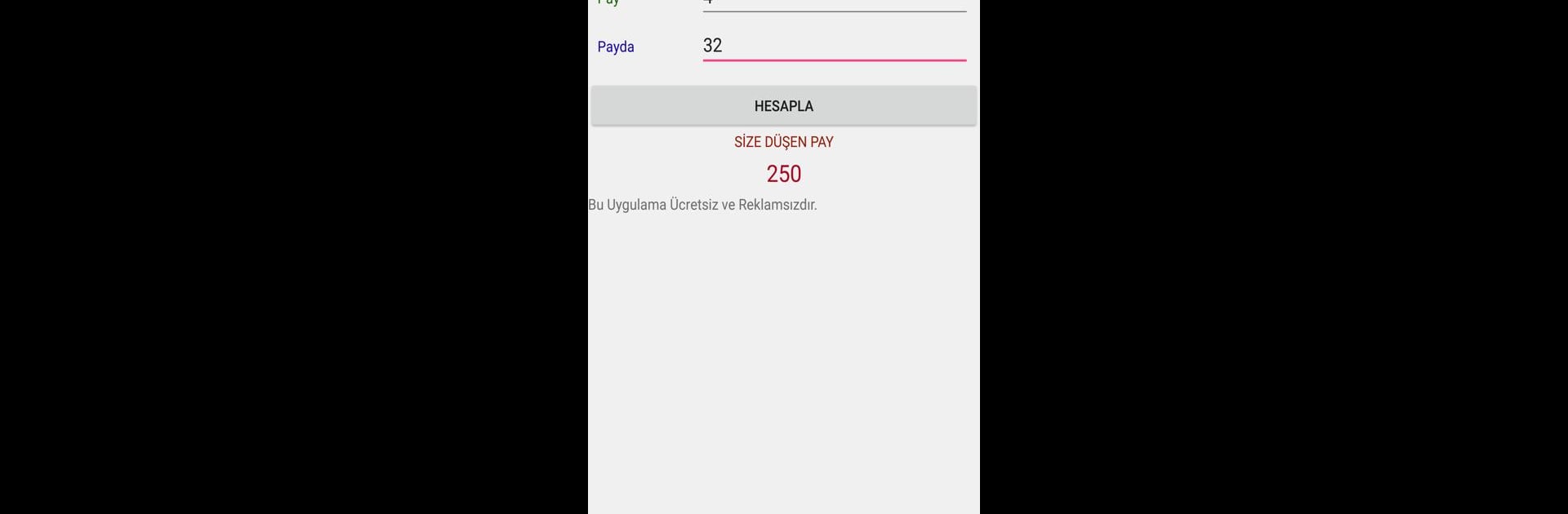 Hisseli Tapu Pay Payda Hesapla