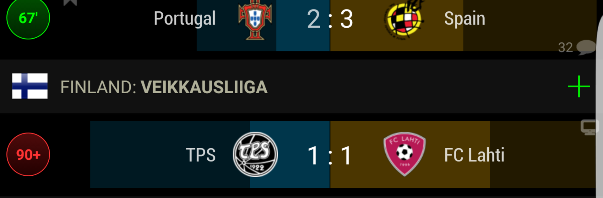 PRO Live Scores S-Center