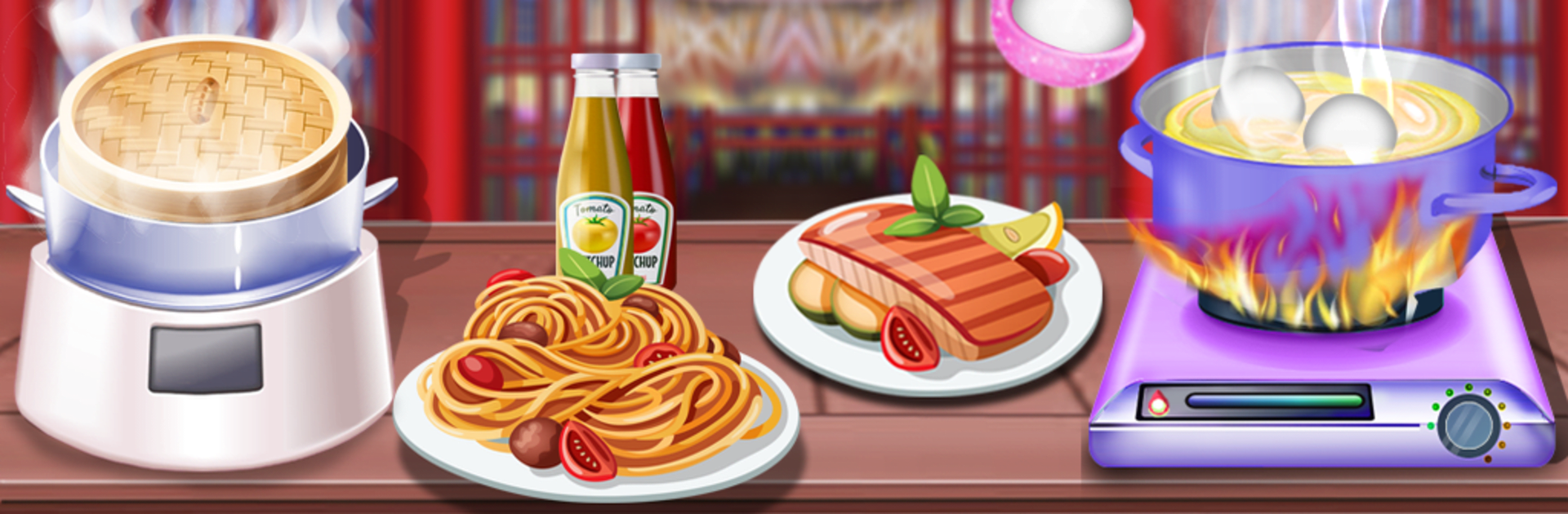 女孩的亞洲烹飪中國美食遊戲