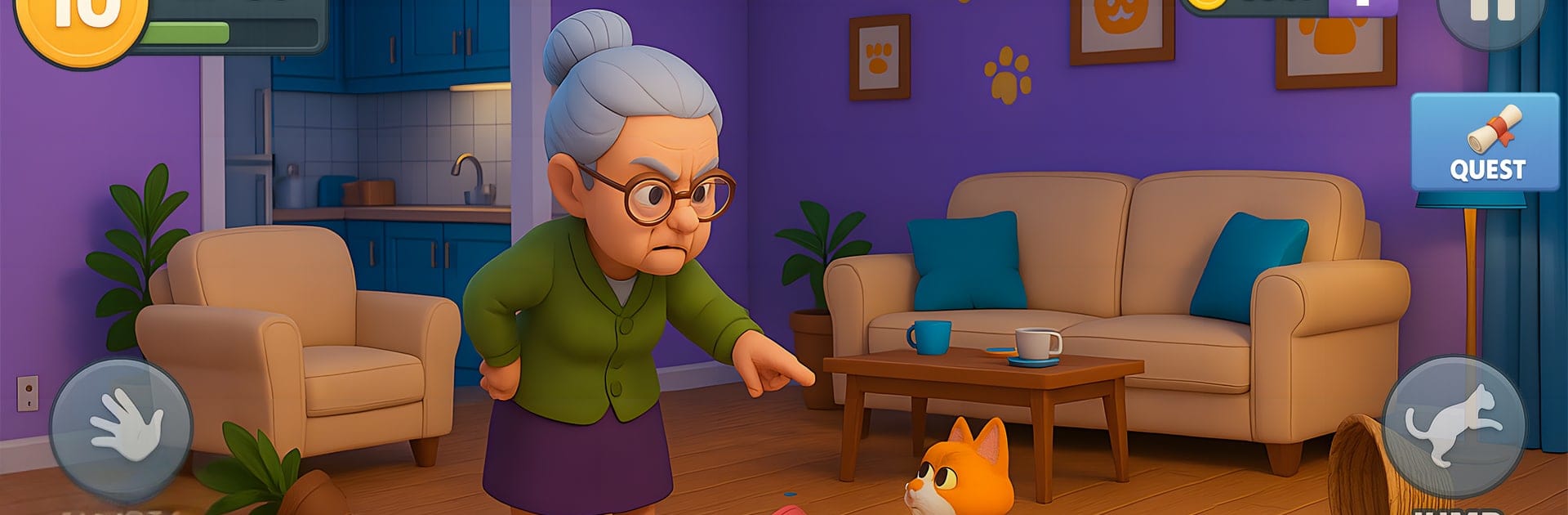 Kitty vs Granny House Chaos