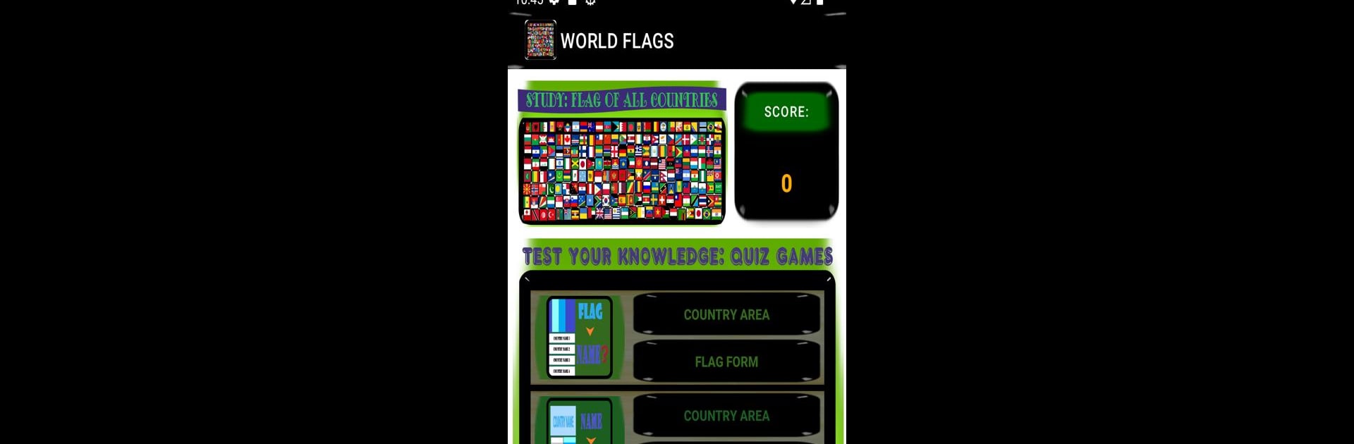 World Flags and Map quiz games