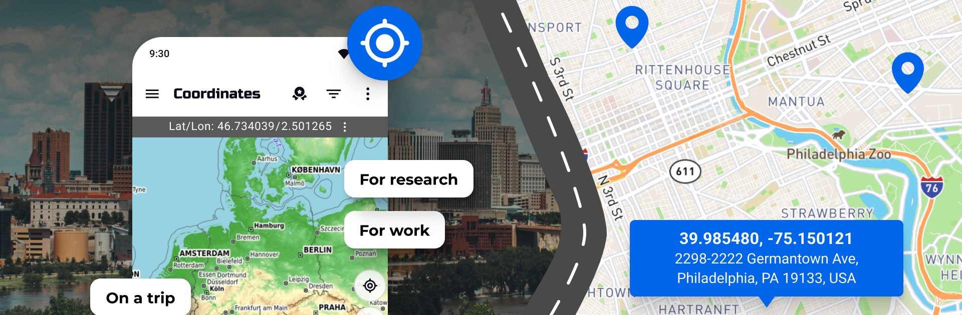 GPS Coordinates Locator Map