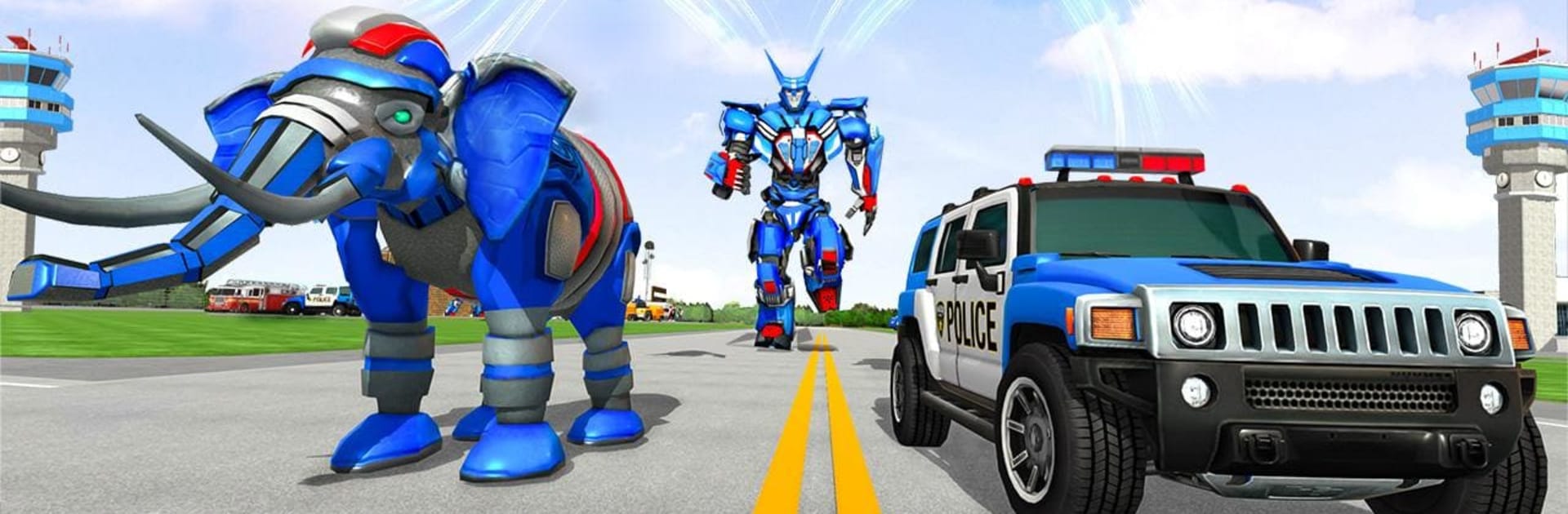 Police Elephant Robot Game: Police Transport Games