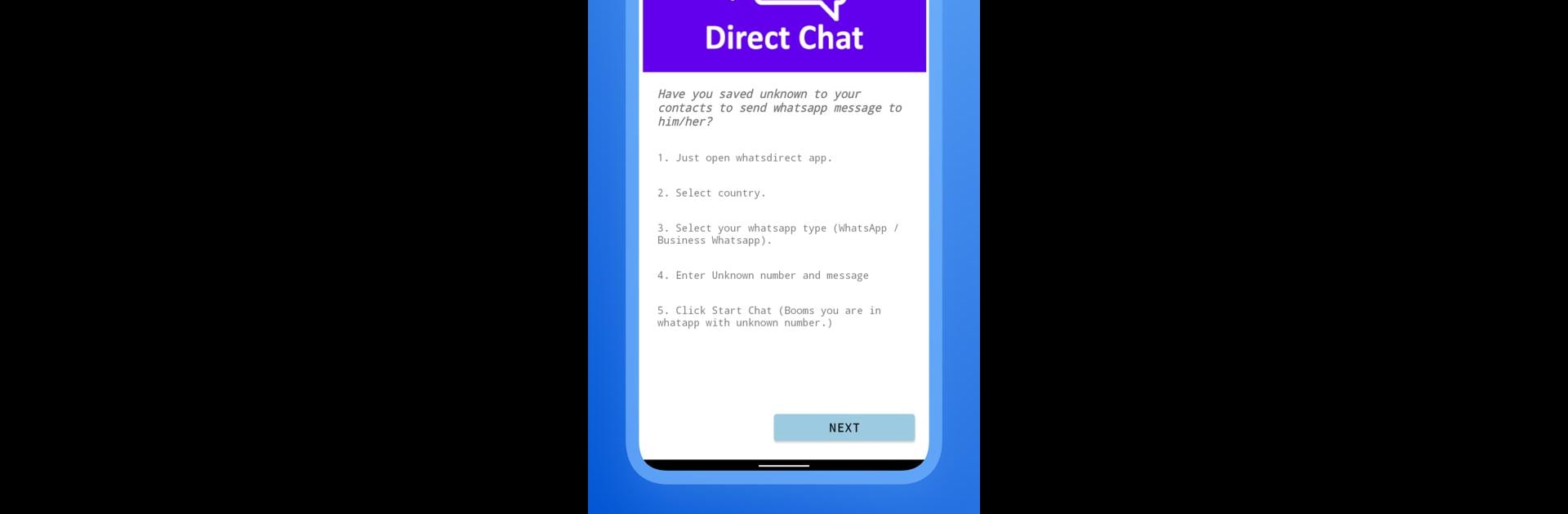iDirect: Chat w/o contacts