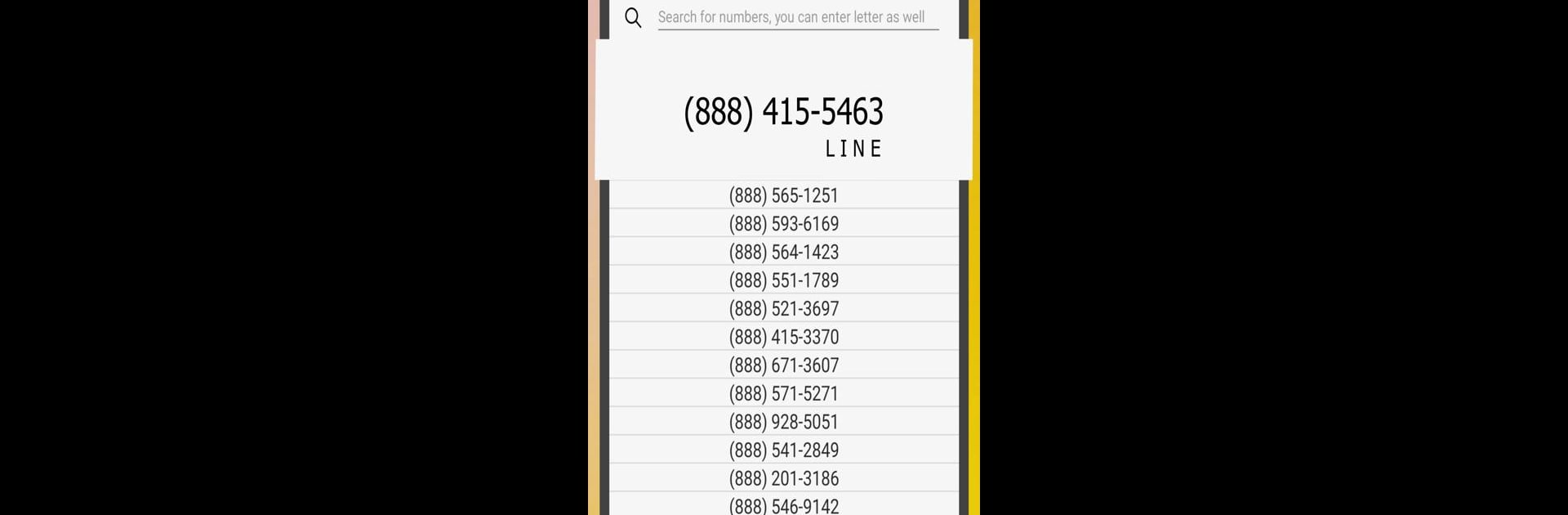 My 2nd Line Text Call Number
