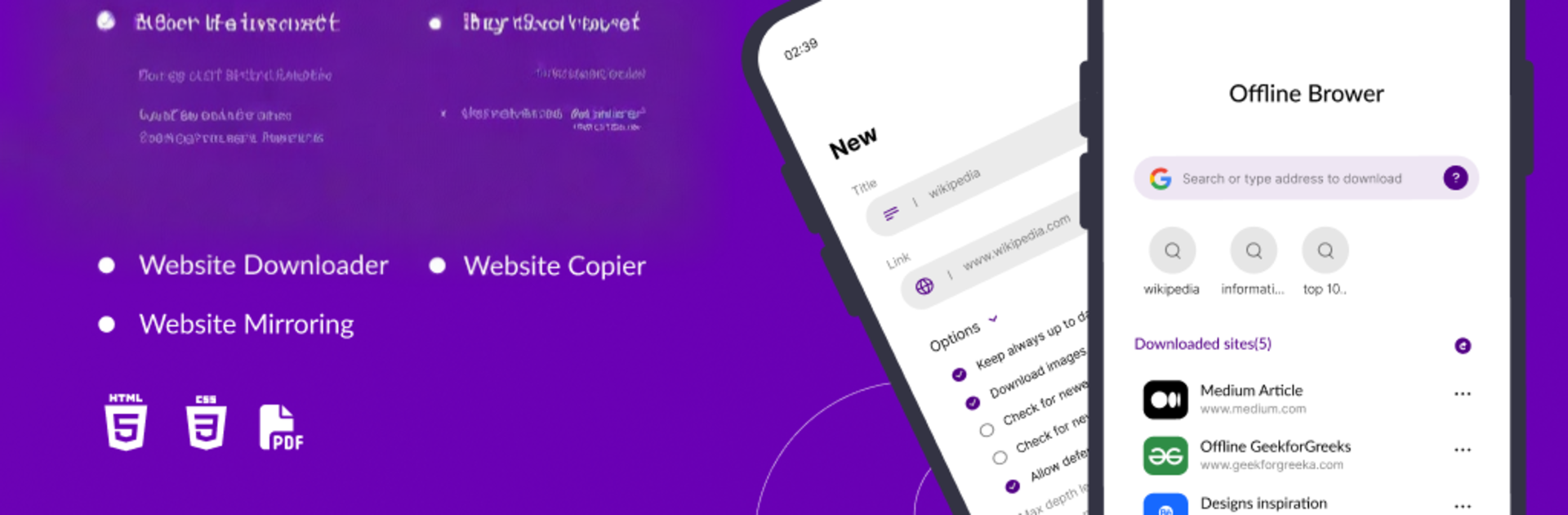 Offline Browser : Save Website