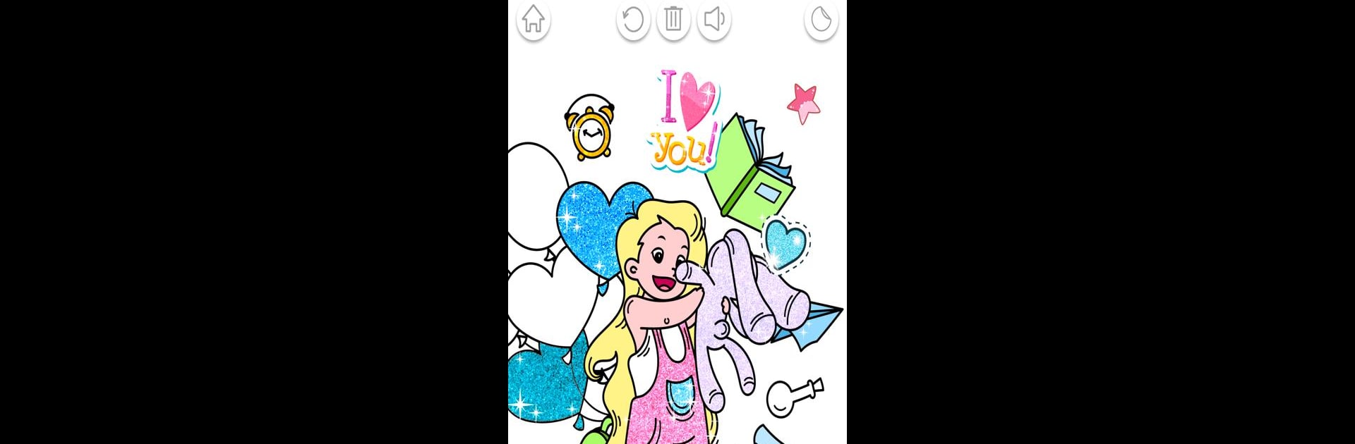 Kawaii Coloring Book Glitter