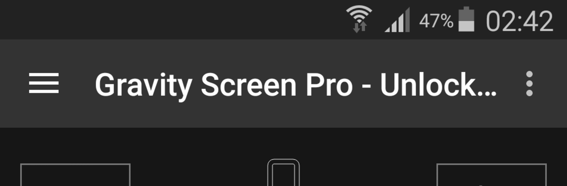 Gravity Screen - On/Off
