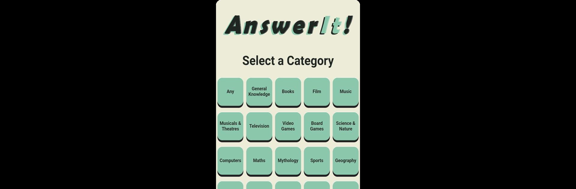 Answer It! Trivia Quiz Game